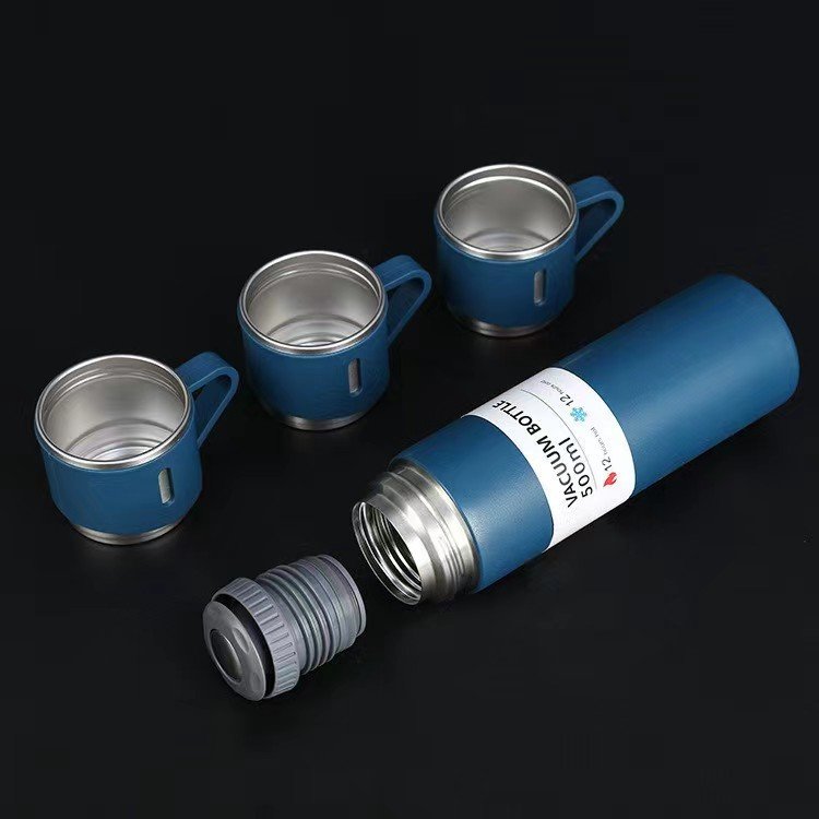Modern 500ml Insulated Stainless Steel Vacuum Flask Business Grade Thermal Water Bottle Hot Water Travel Mug Gift Set