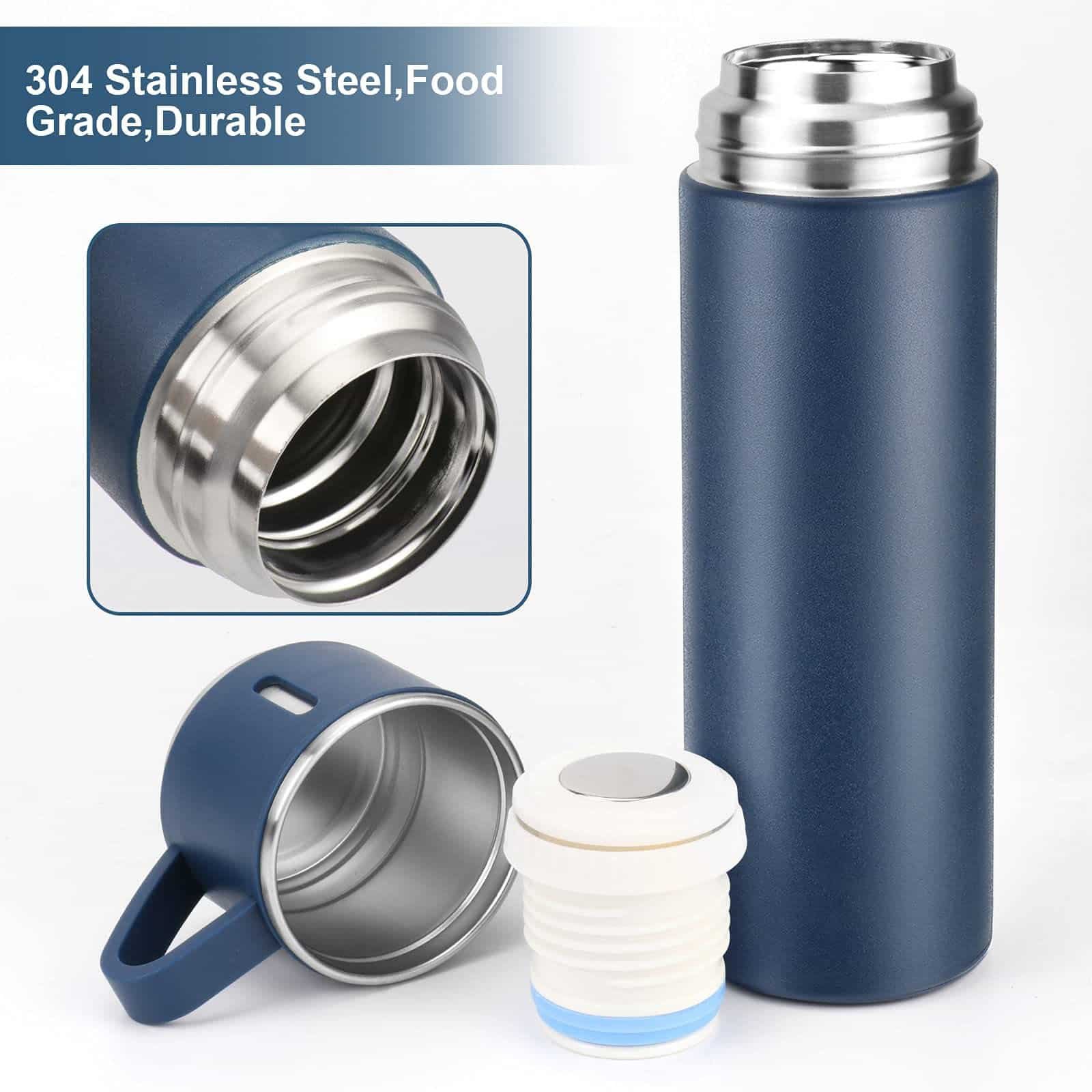 Modern 500ml Insulated Stainless Steel Vacuum Flask Business Grade Thermal Water Bottle Hot Water Travel Mug Gift Set