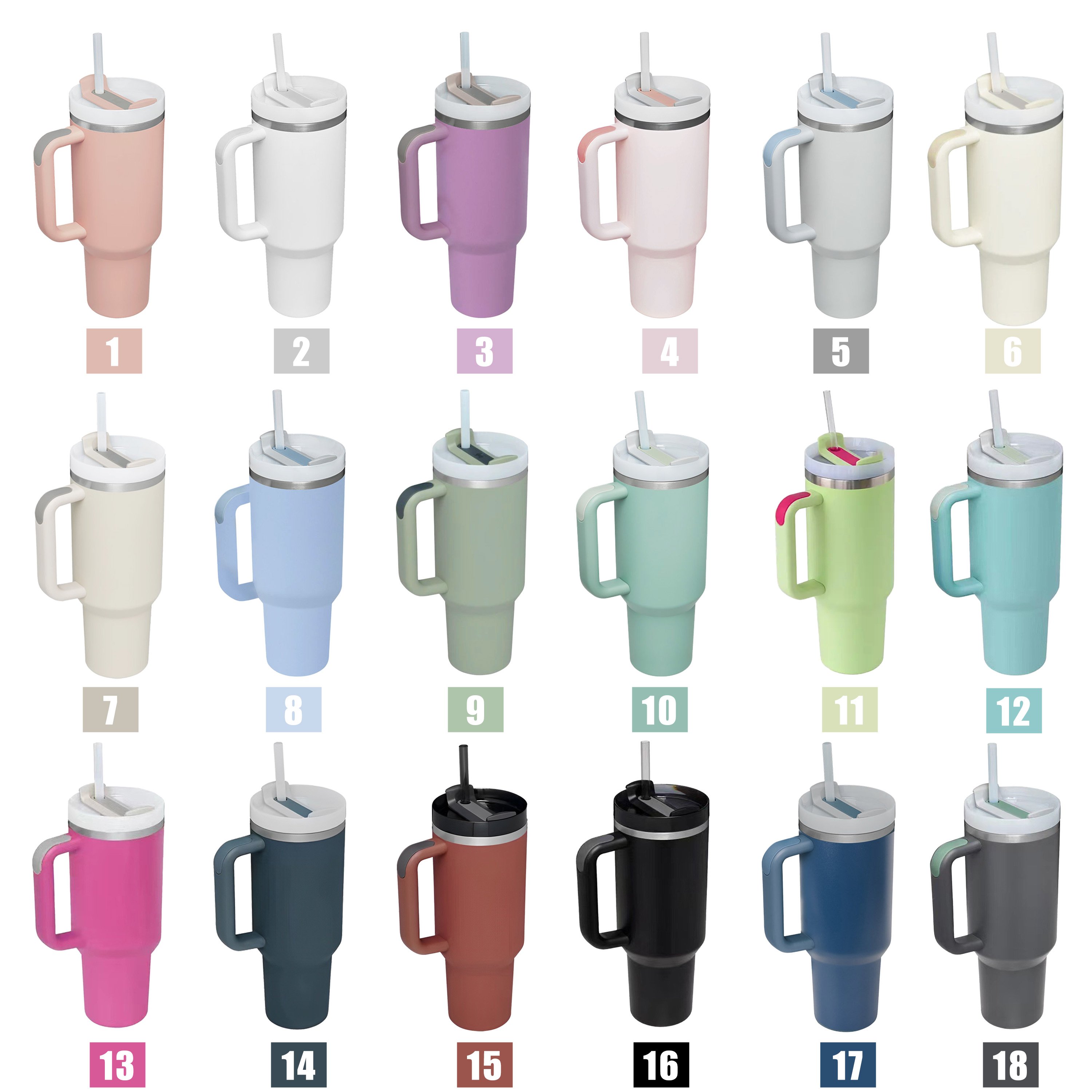 Custom Logo 40oz 40 oz Personalized Outdoor Coffee Travel Mugs Stainless Steel H2.0 Tumbler with Handle and Straw Lid