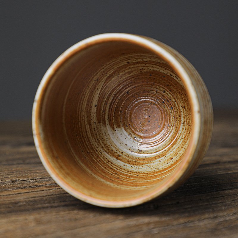 Custom Logo Pottery Clay Coffee Mug Cup Gradient Glazed Japanese Arabic Style Vintage Tea Ceramic Coffee Cup Mug