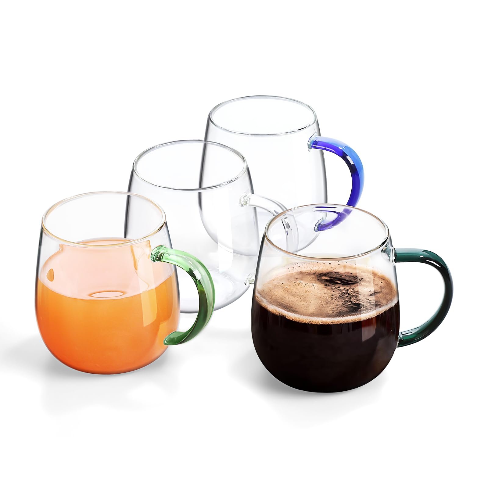 Custom Logo High Borosilicate Heat Resistant Transparent Clear Glass Mug With The Handle