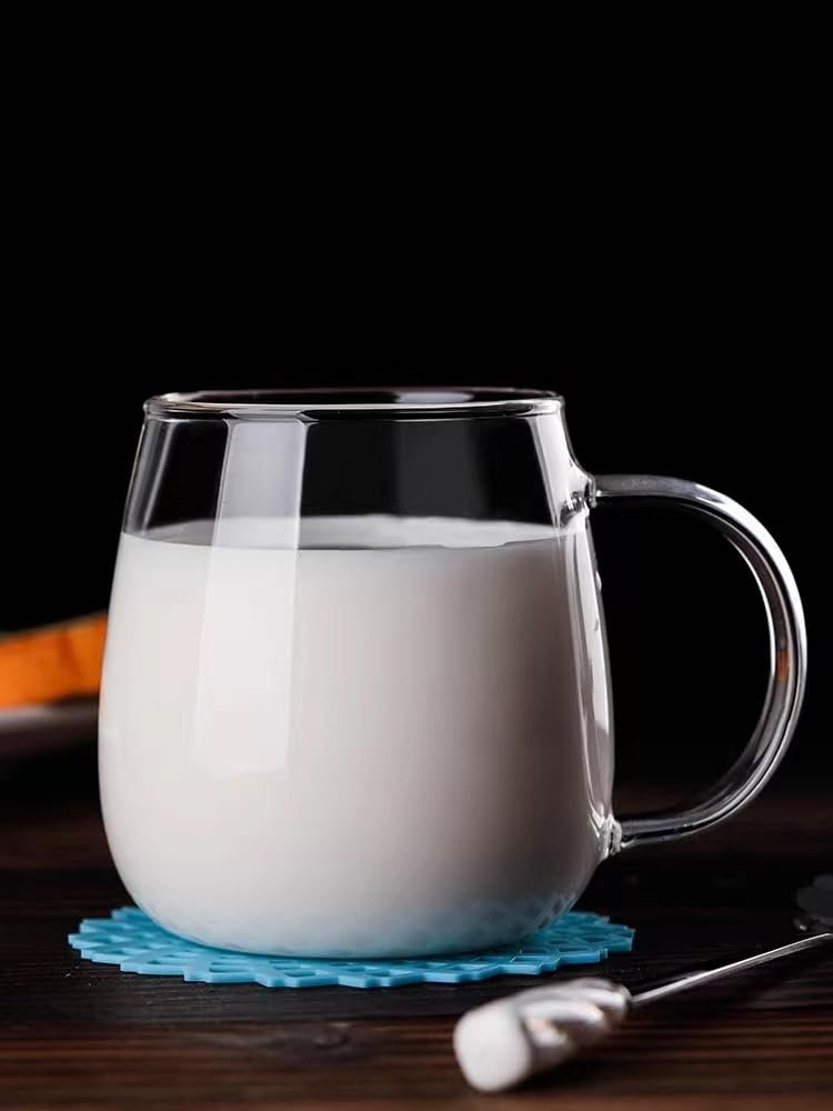 Custom Logo High Borosilicate Heat Resistant Transparent Clear Glass Mug With The Handle