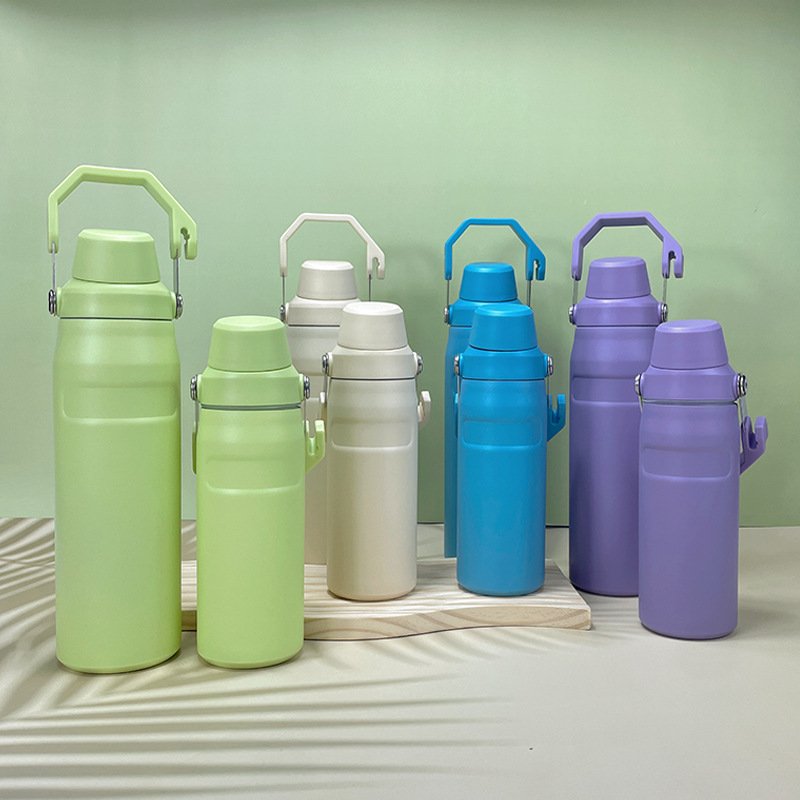 Custom 16oz 24oz 36oz Stainless Steel Insulated Thermos Water Bottle Outdoor Sports Double Walled Vacuum Flask With Handle