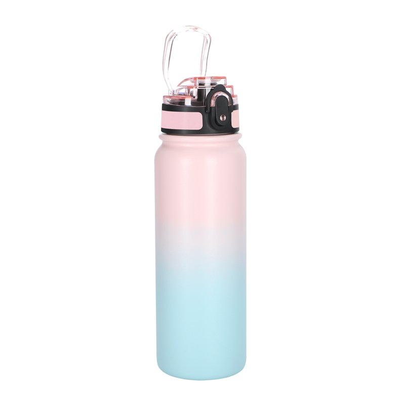 600ml Wide Mouth / Straw Lid Double Wall Sports Insulated Stainless Steel Water Bottle