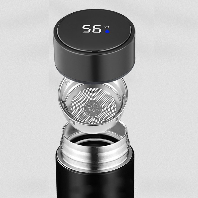 Wholesale Temperature Display Smart Thermos Vacuum Flask Coffee Tea Cup, 480 ml Custom Logo Stainless Steel Portable Cups