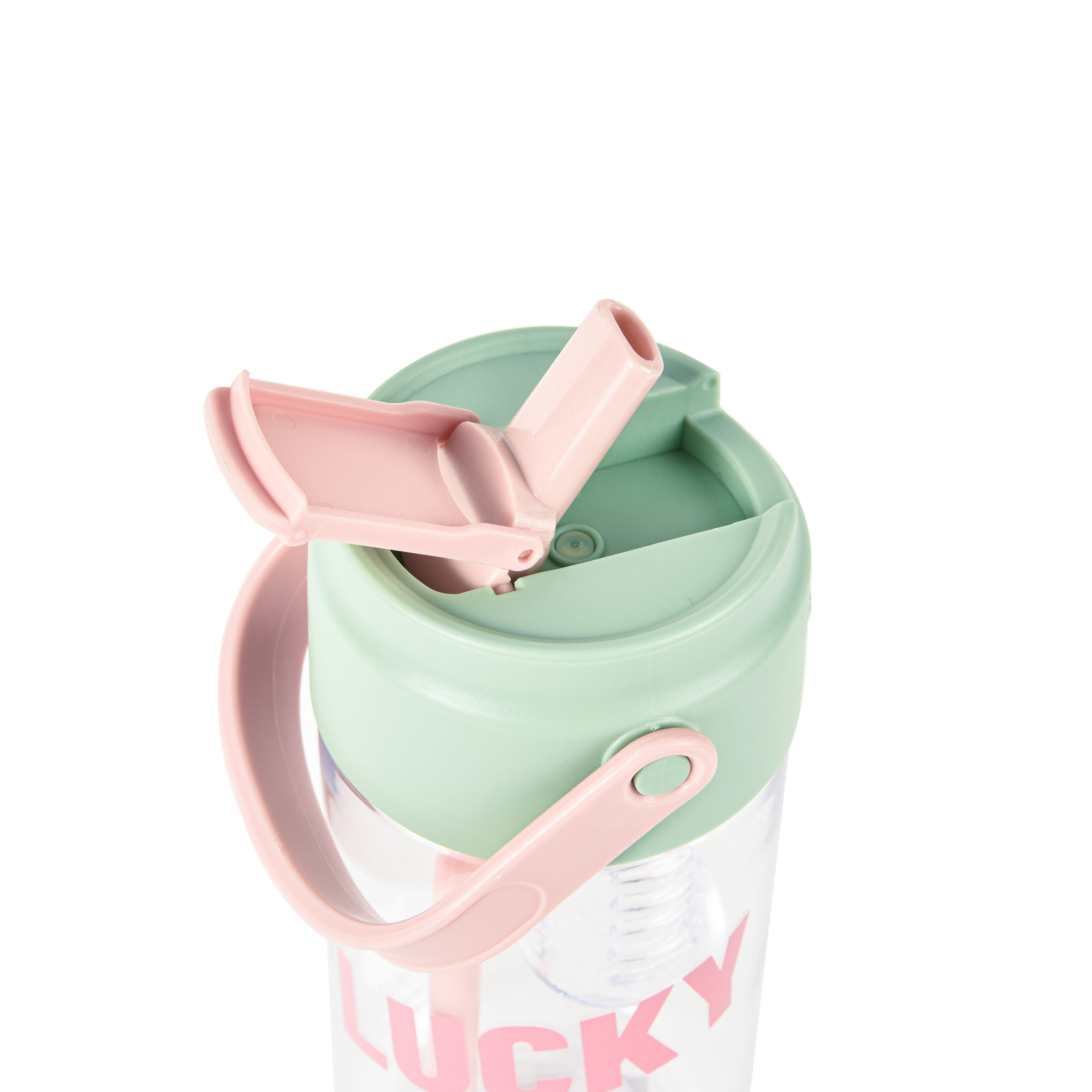 NXF Custom logo 600ml transparent portable cute plastic sport clear drinking water bottle with handle