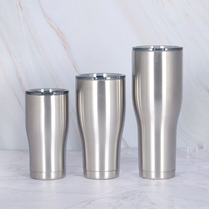 Custom Logo 10oz 12oz 20oz 30oz 32oz 40oz Vacuum Insulated Tumbler Modern Curve Stainless Steel Tumbler with Lid and Straw