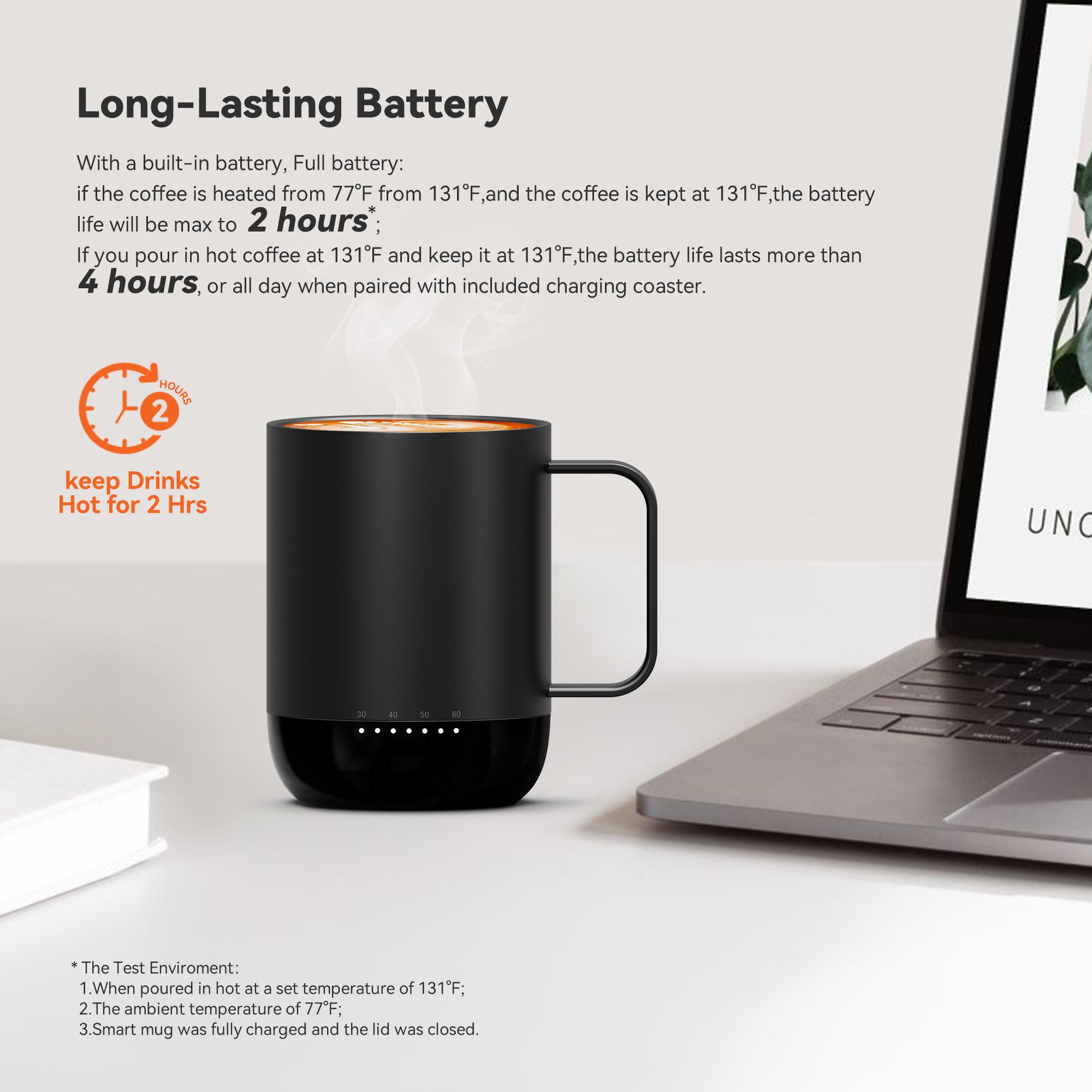 High-end Temperature Control Smart heating Mug 14 Oz App-Controlled Heated Coffee Mug with 4-8hours Battery Life smart drinkware