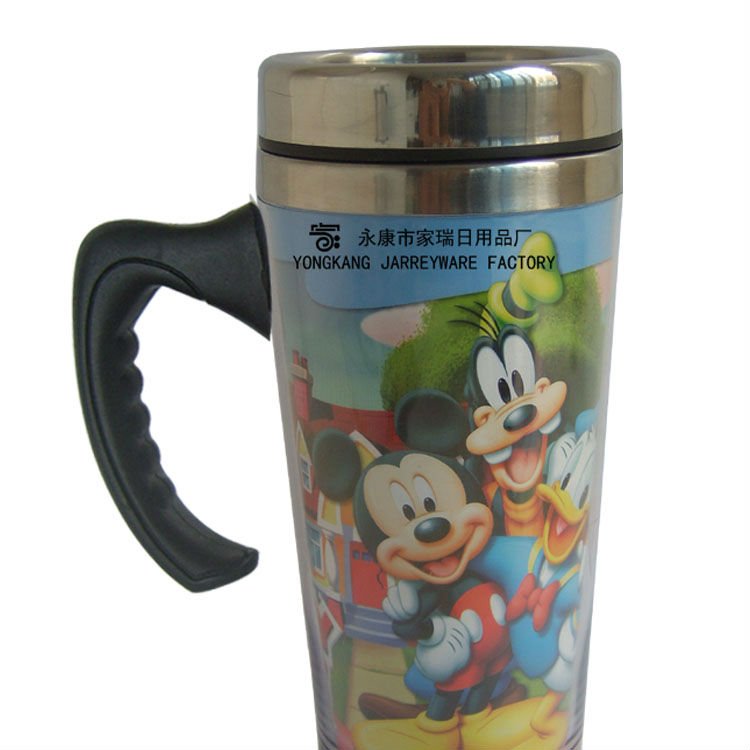 Insulated Full Color Printing Stainless steel And Plastic Travel Coffee Mug