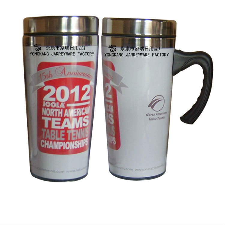 Insulated Full Color Printing Stainless steel And Plastic Travel Coffee Mug