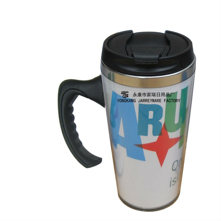 Insulated Full Color Printing Stainless steel And Plastic Travel Coffee Mug