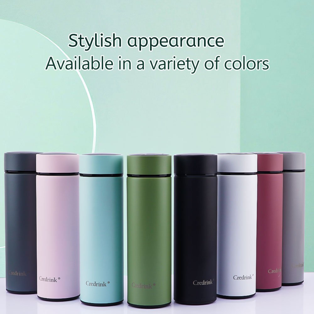 Digital LED temperature display vacuum flasks 500ml double wall stainless steel smart hot water bottle