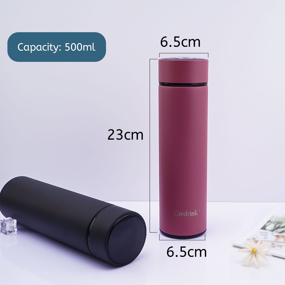Digital LED temperature display vacuum flasks 500ml double wall stainless steel smart hot water bottle