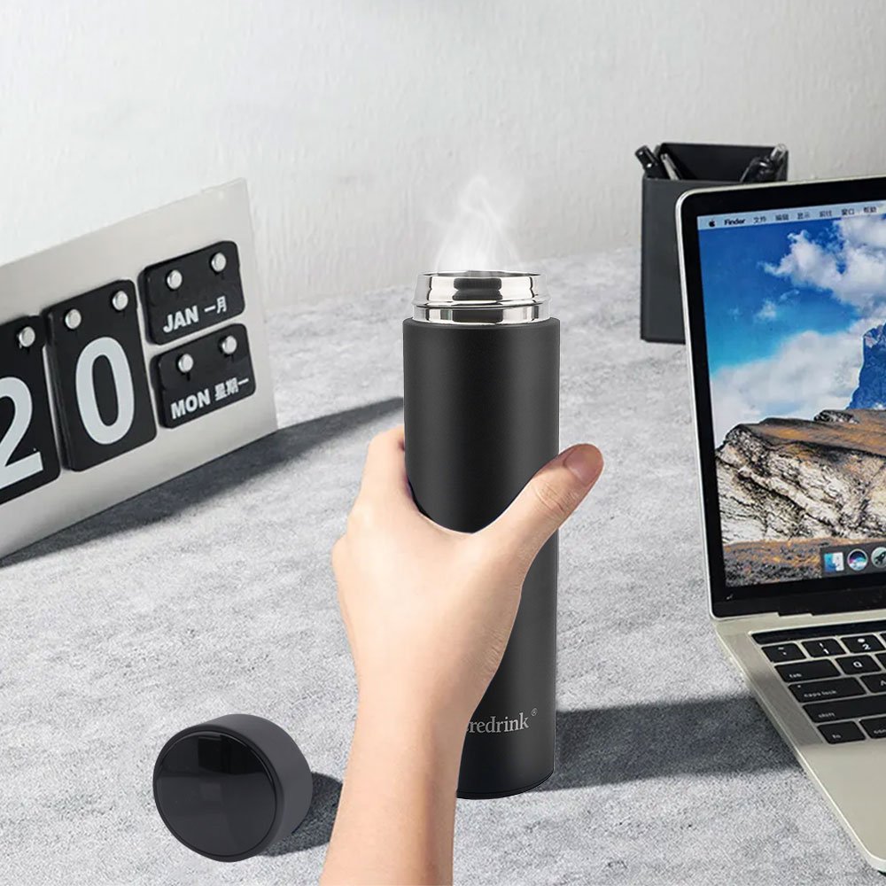 Digital LED temperature display vacuum flasks 500ml double wall stainless steel smart hot water bottle