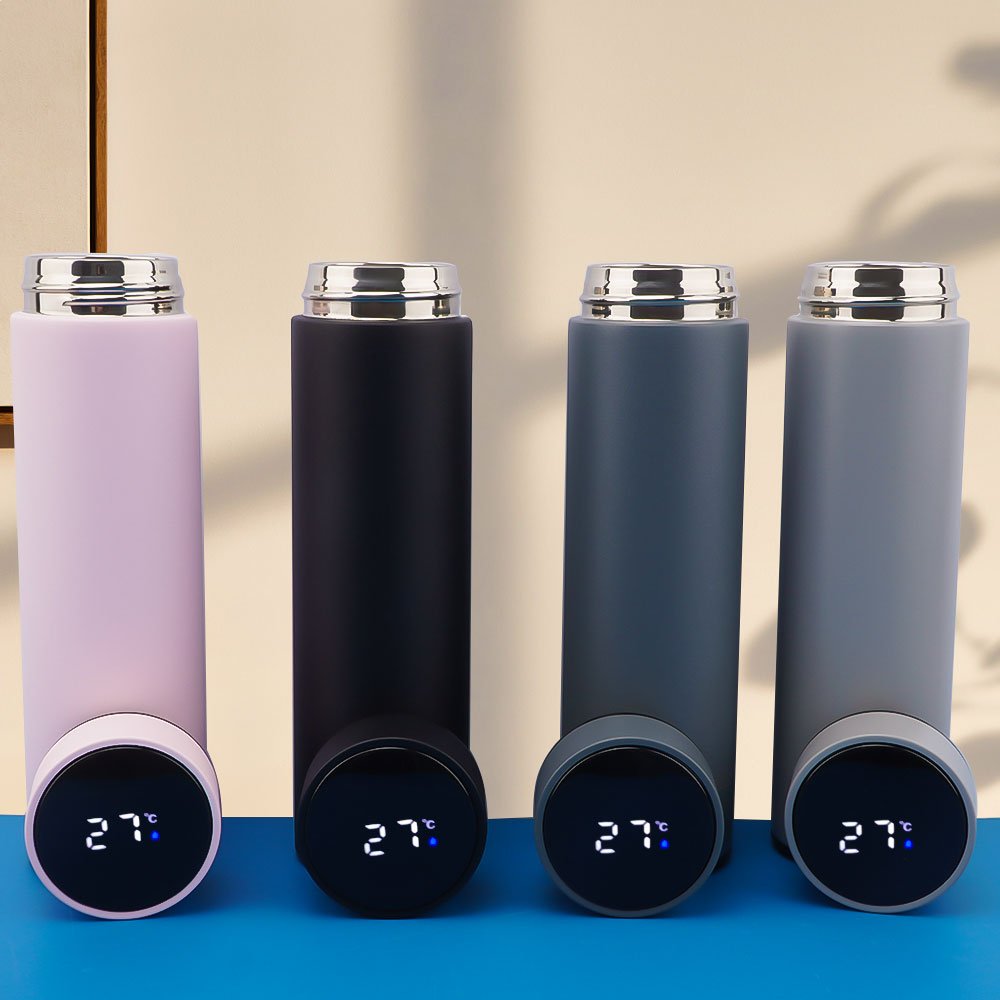 Digital LED temperature display vacuum flasks 500ml double wall stainless steel smart hot water bottle