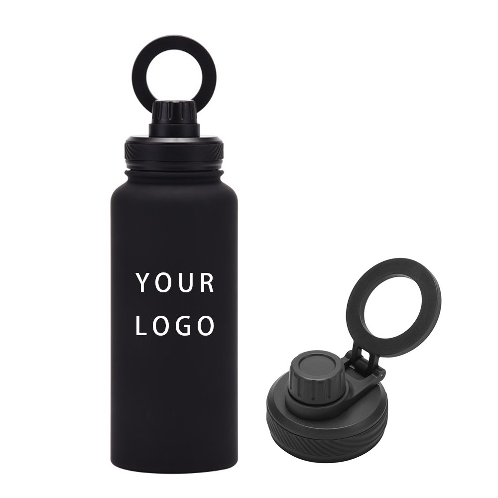 Custom LOGO 32oz double wall vacuum flasks insulated stainless steel water bottle magnetic smart water bottle with magsafe lid