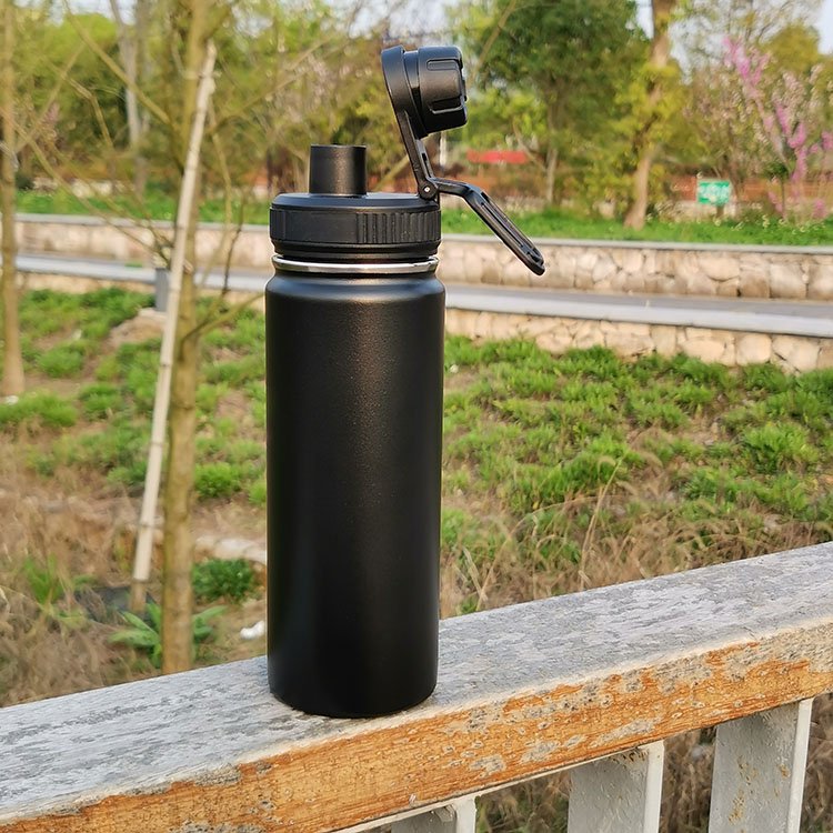 Insulated Stainless Steel Water Bottle 32 oz Double Walled Flask Leakproof Vacuum Thermo Mug Keep Beverages Cold For 24 Hrs Hot