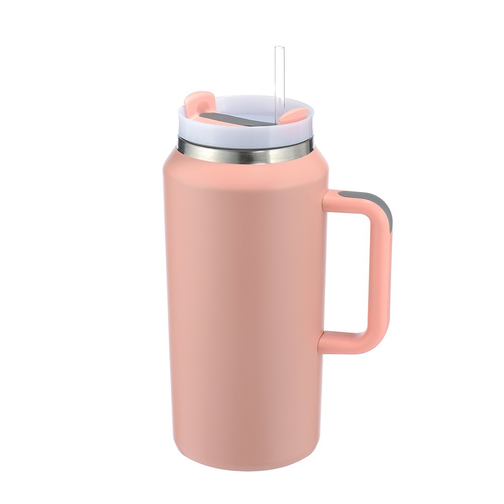 Custom 64 oz Stainless Steel Coffee Tumbler with Wide Mouth Vacuum Insulated Sublimation Tumbler Handle and Lids Water Usage