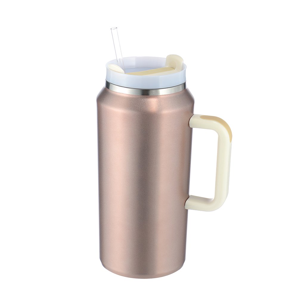 Custom 64 oz Stainless Steel Coffee Tumbler with Wide Mouth Vacuum Insulated Sublimation Tumbler Handle and Lids Water Usage