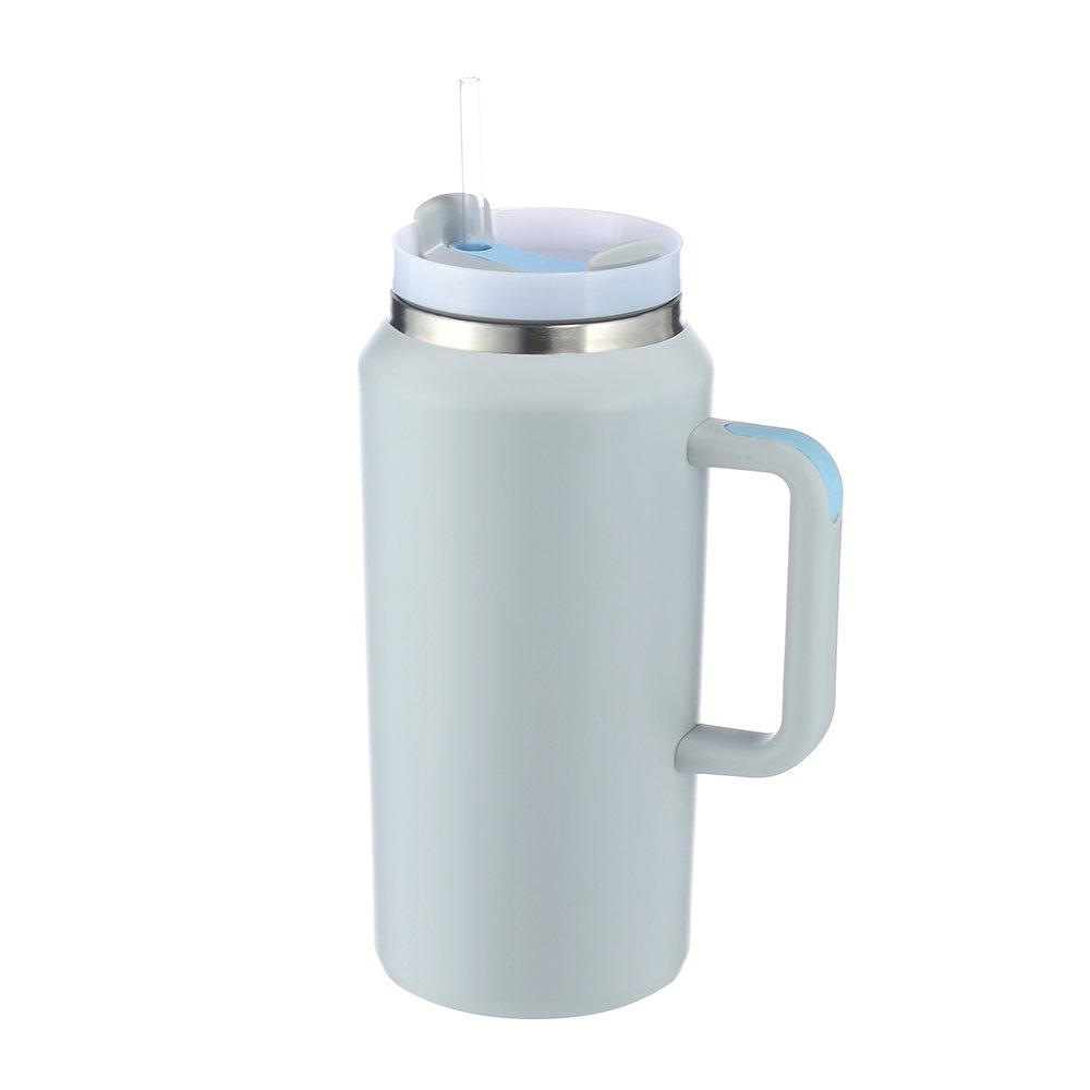 Custom 64 oz Stainless Steel Coffee Tumbler with Wide Mouth Vacuum Insulated Sublimation Tumbler Handle and Lids Water Usage