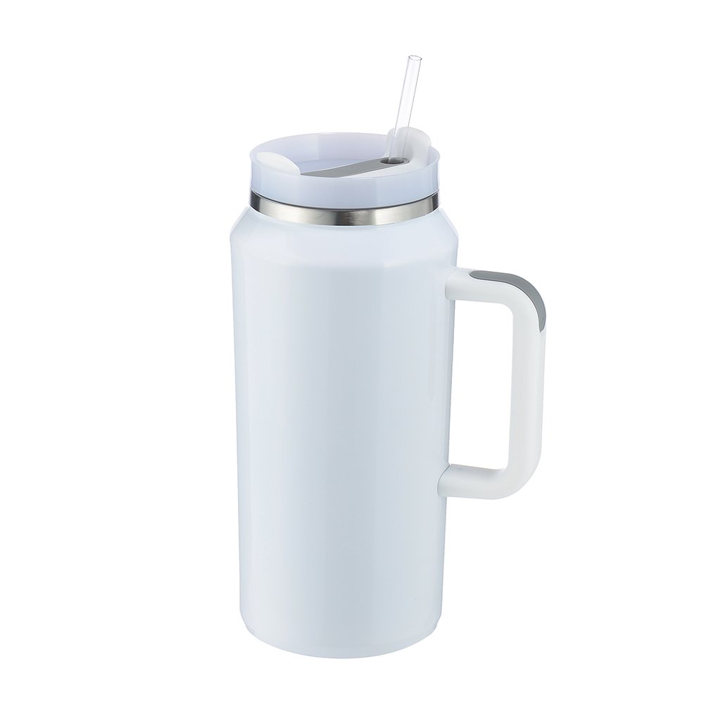 Custom 64 oz Stainless Steel Coffee Tumbler with Wide Mouth Vacuum Insulated Sublimation Tumbler Handle and Lids Water Usage