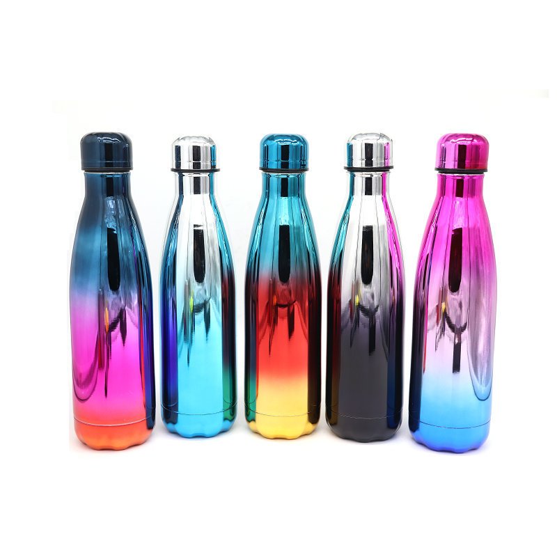 Seefine Amazon Custom 500Ml Colorful Double Wall Travel Stainless Steel Thermal Insulated Cola Shape Water Bottle