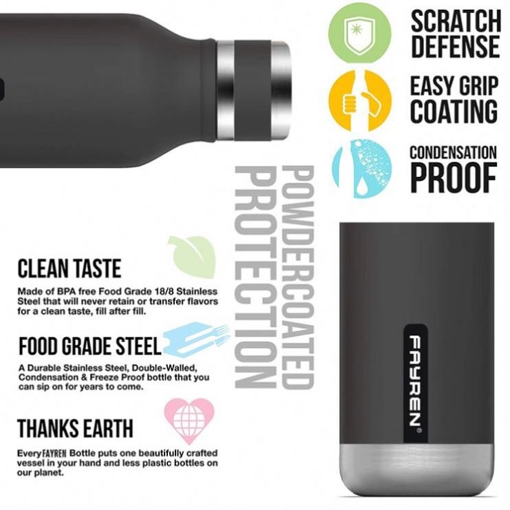 FAYREN Vacuum Flask for Drinking Design Hot Sale Stainless Steel New Double Wall Stainless Steel Water Bottle Support Belly Cup