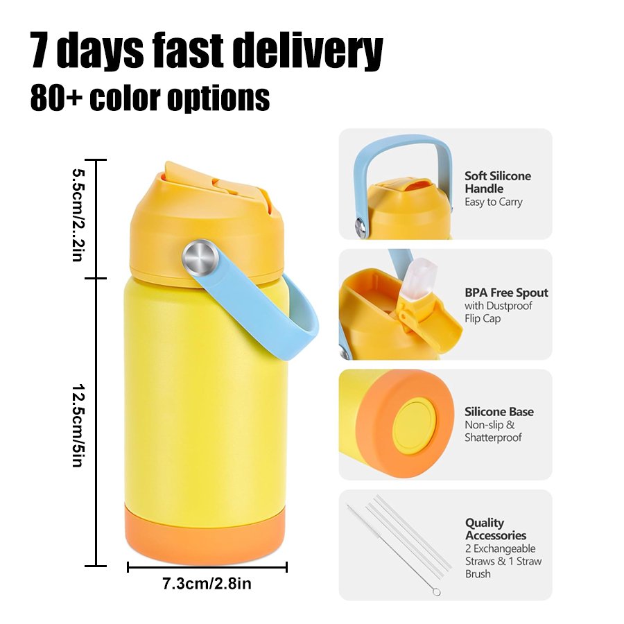 2024 sport filtration bpa free school vacuum flask cute kids blank insulated kids children school cute bear water bottle