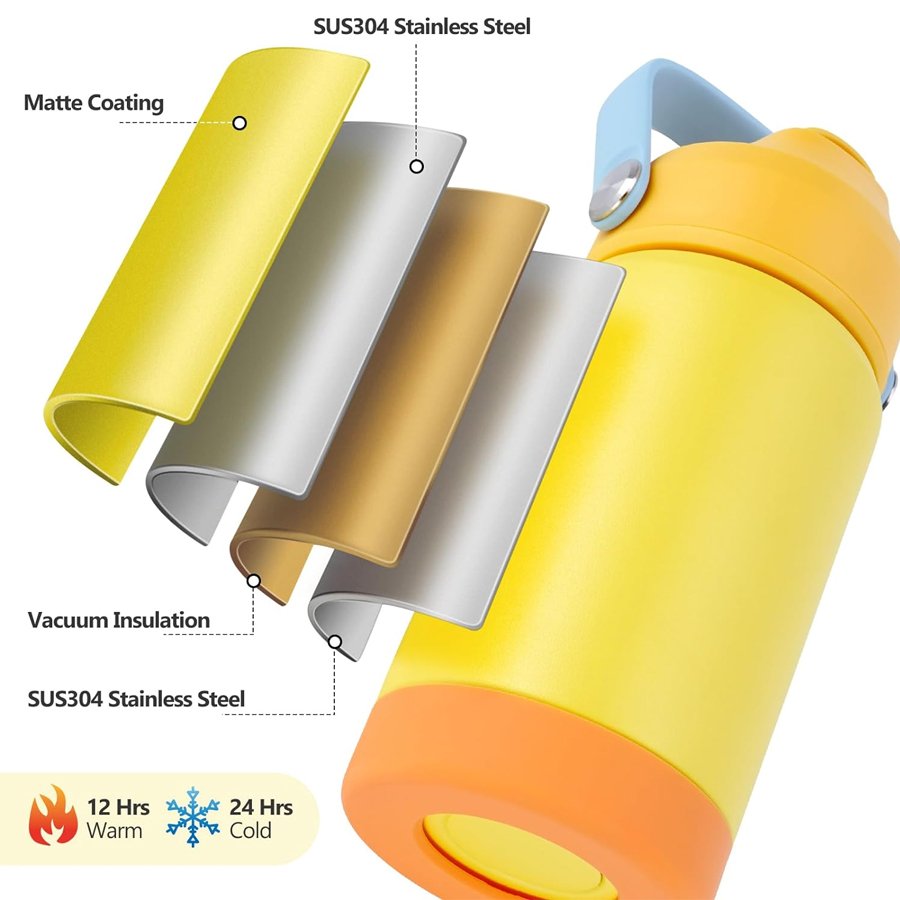 2024 sport filtration bpa free school vacuum flask cute kids blank insulated kids children school cute bear water bottle