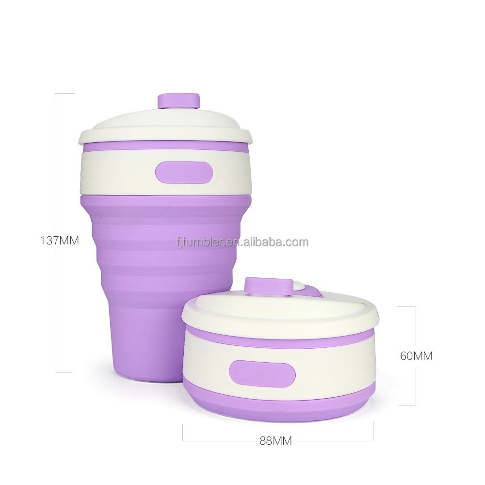 Hot Folding Silicone Cup Portable Silicone Telescopic Drinking Collapsible Coffee Cup Multi function Foldable Silica Travel Mug