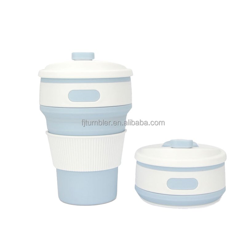 Hot Folding Silicone Cup Portable Silicone Telescopic Drinking Collapsible Coffee Cup Multi function Foldable Silica Travel Mug
