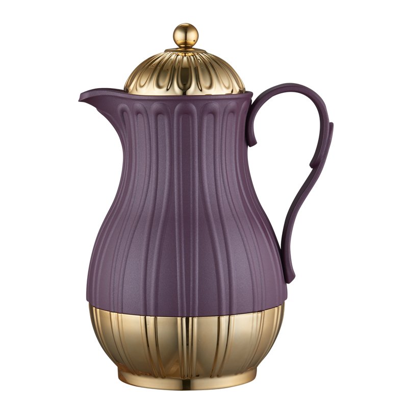 Custom Arabic Coffee Vacuum Flasks PP Material Arabian Coffee Pot Glass Liner Vacuum Flask Thermos With Crown Spout And Lid
