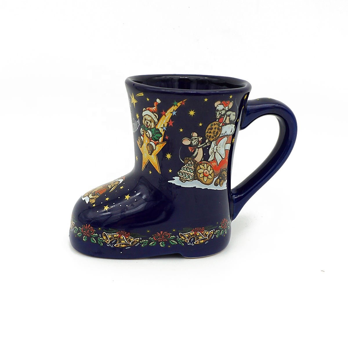 Customized Milk Mugs Gift Set Decoration Cup Custom 8Oz 3D Ceramic Coffee Mugs Christmas Boot Mugs