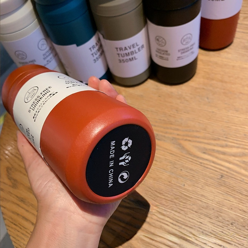Outdoor Leakproof Vacuum Flask Insulated Water Bottle Portable 350/480ML 304L Double Wall Stainless Steel Thermal Tumbler