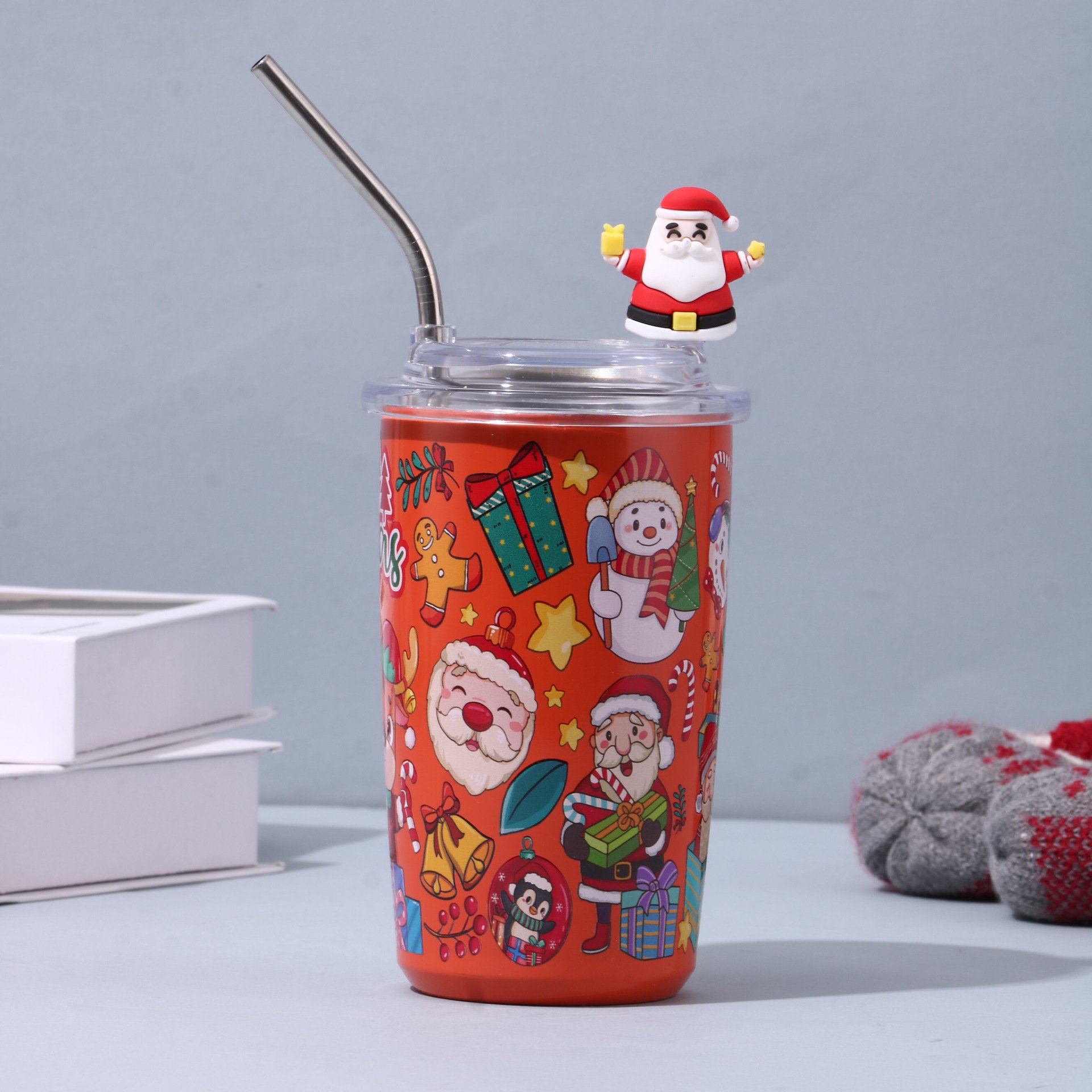 2024 New Creative Cartoon Cute Christmas Gift Mug Stainless Steel Vacuum Mug