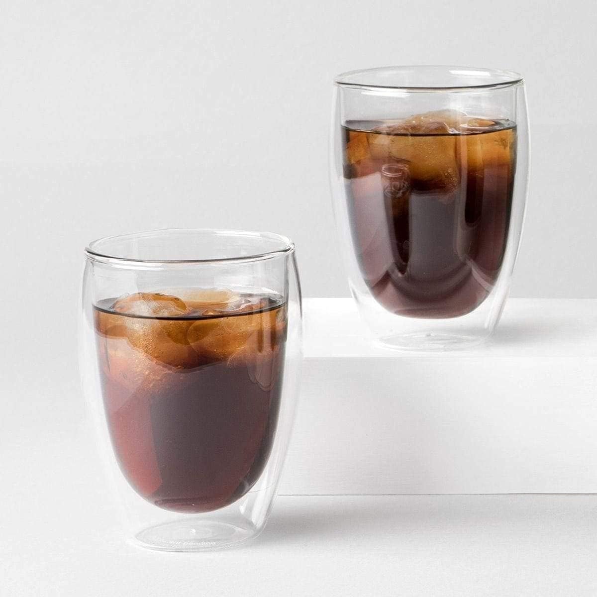 12oz 350ml Double Wall Insulated Borosilicate Glass Coffee Tea Latte Cup Mug Tumbler Without Handle for Hot Cold Drinks