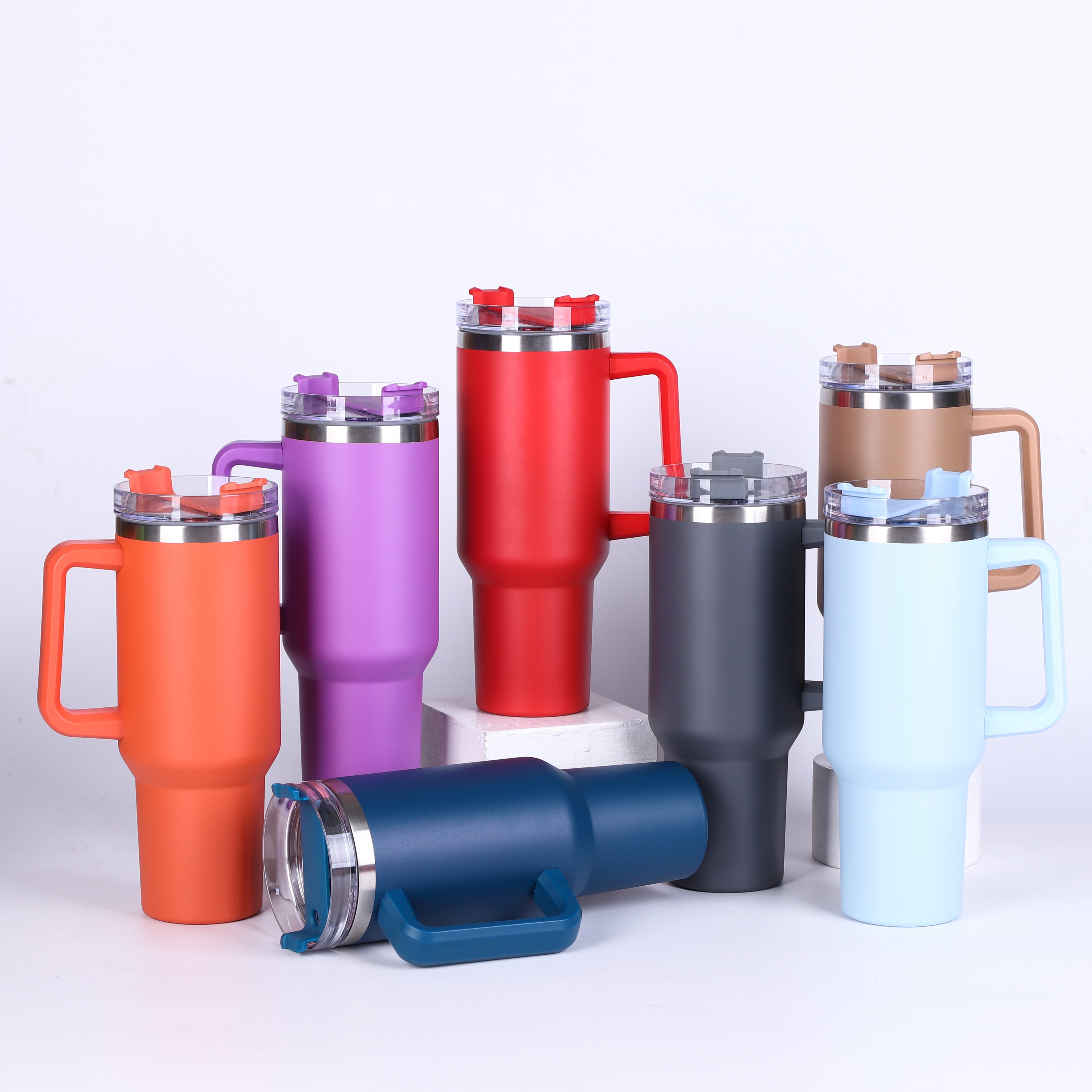 1.0 40oz Cup with Handle Insulated Sport Water Drinking Bottle Car Cup Stainless Steel Vacuum Water Travel Cup