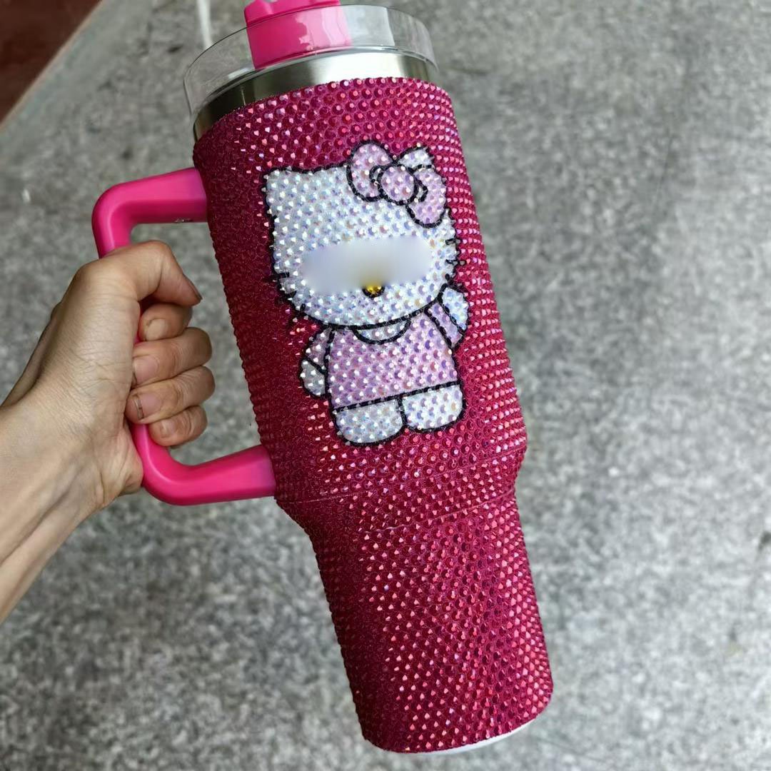 Hot Selling New Wholesale Cartoon Thermos Cup 40 oz Hot Brick Stainless Steel Double Layer Large Capacity Customizable Car Cup