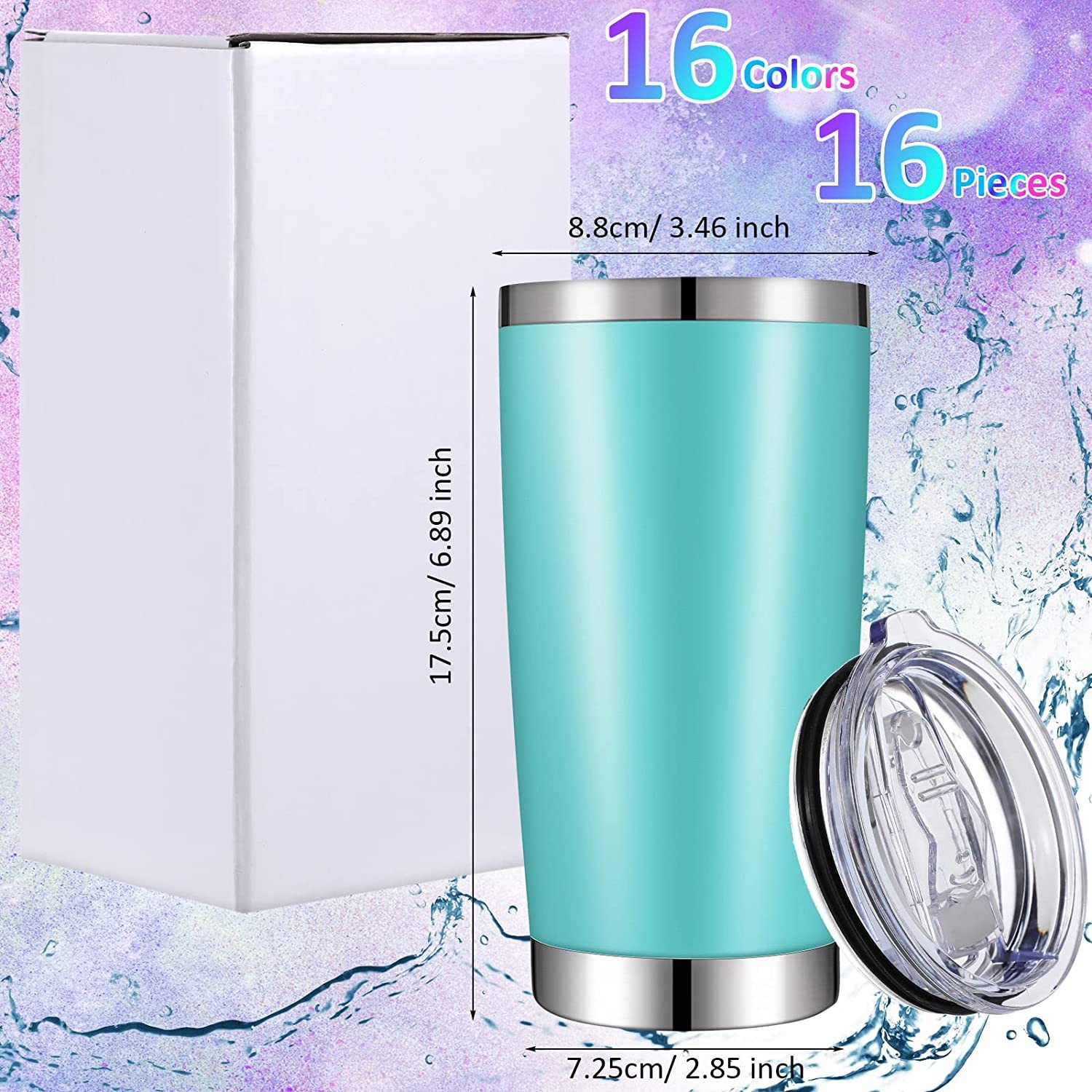 20 oz Stainless Steel Tumblers with Lid Double Wall Vacuum Insulated Coffee Mug 20oz Powder Coated Cup for Hot and Cold Drinks