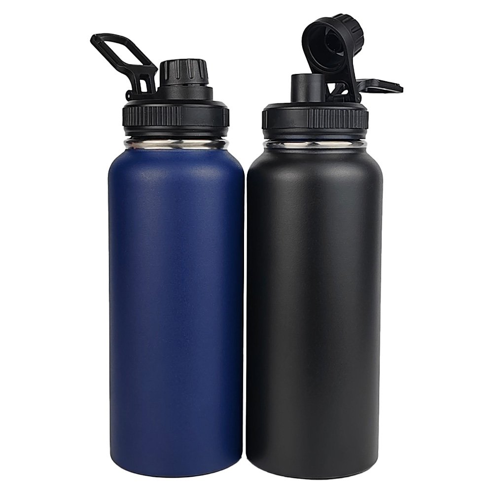 BPA Free Gym motivational Wide Mouth Thermos Sports Insulated Vacuum Flasks Stainless Steel Water Bottles with Straw Handle