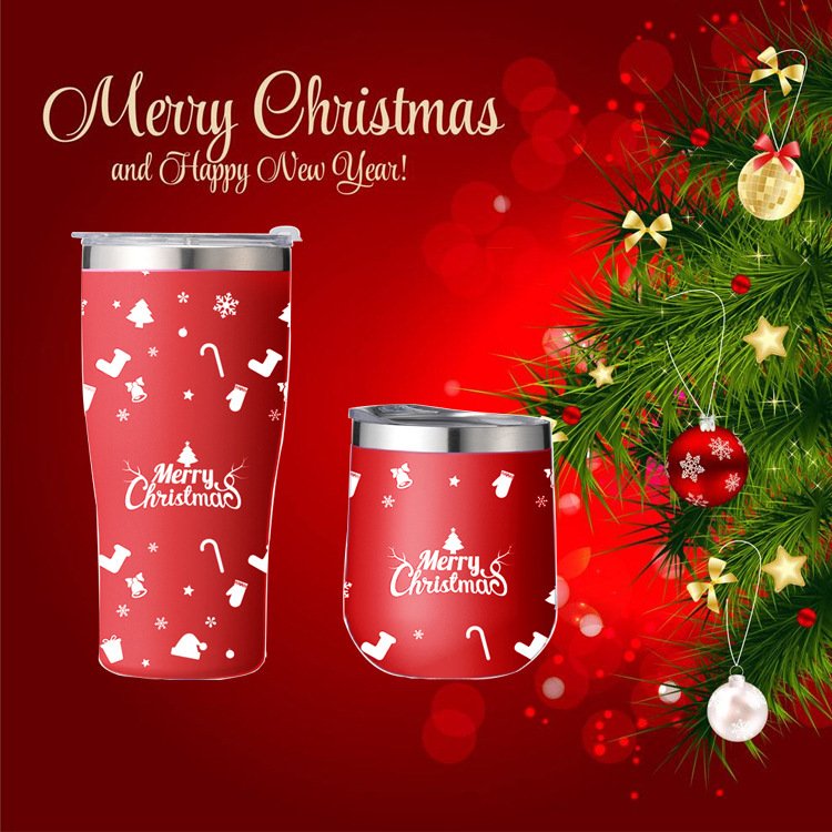 New Arrived Christmas Stainless Steel Thermos Cup High Appearance Level Portable Water Cup Eggshell Mug Car Bottle