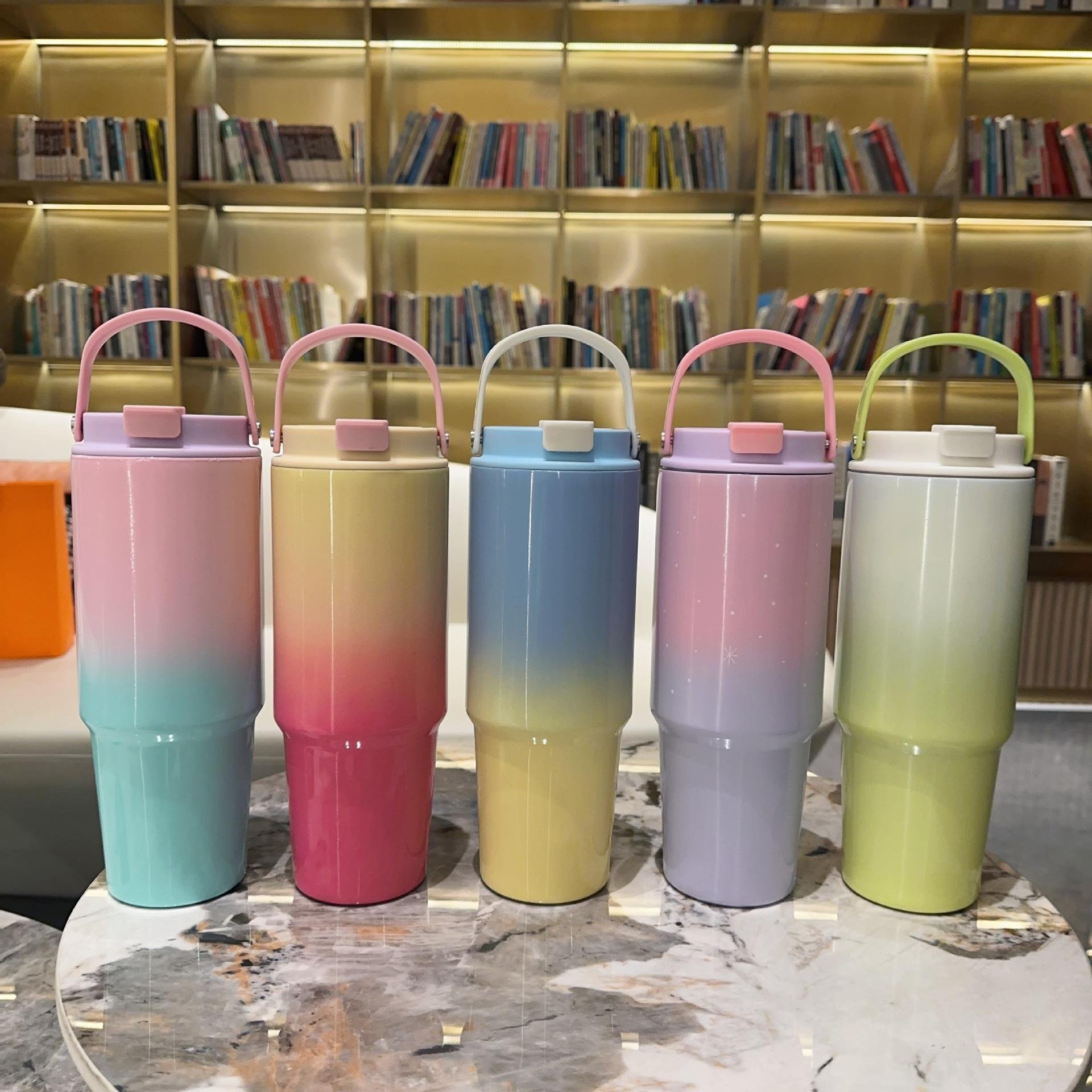 Custom Logo 890ml Summer Sport Water Bottle Portable vacuum tumbler travel car cups mug double wall insulated thermos