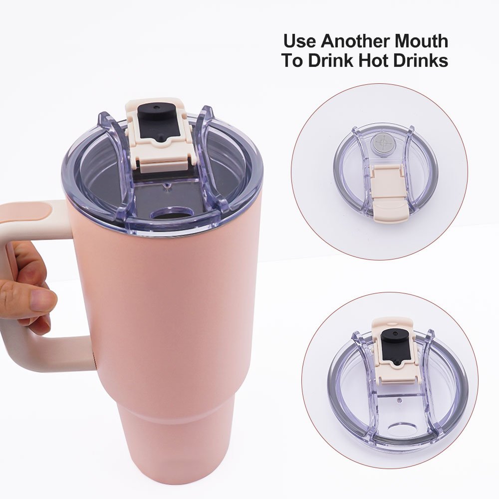 2023 New Beverages 40 oz Reusable Stainless Steel Water Bottle 40 oz Tumbler With Handle and Straw Lid Travel Mug Iced Coffee Cu