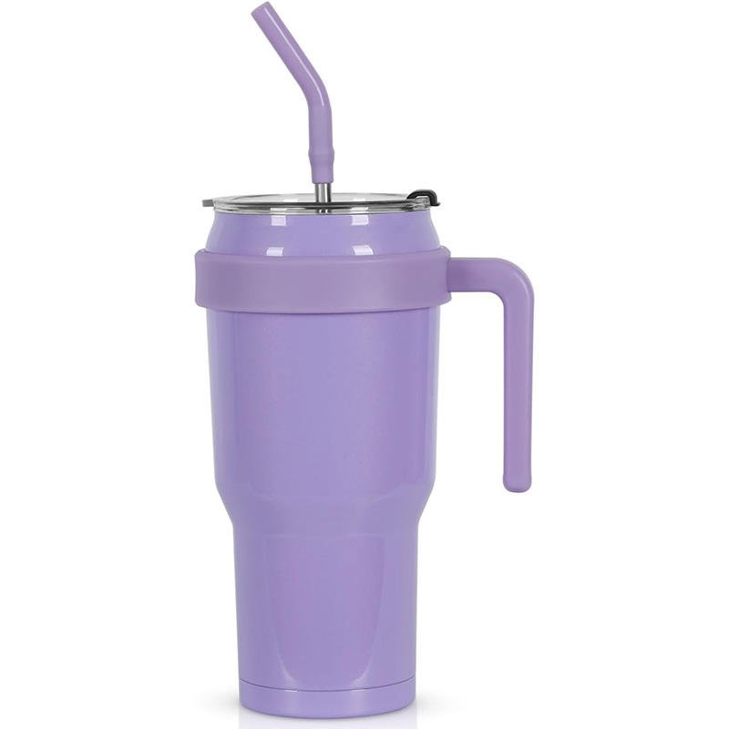 Wholesale Custom Logo Large Capacity 40oz Stainless Steel Thermos Cup Straw Handle Bottle Cold Mug Car Cup
