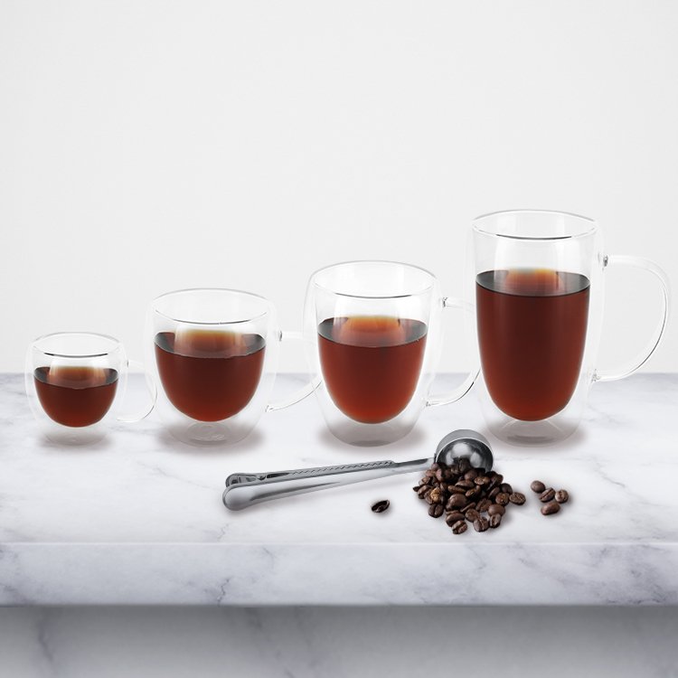 150ml/250ml/350ml/450ml Double Wall Borosilicate Glass Coffee Cup Coffee Mug