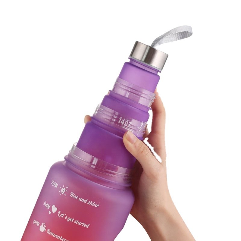 Sports Water Bottle 4pcs/Set Motivational Water Bottle For Male Female Set 2000ML 900ML 280ML Portable Reusable Summer Cups