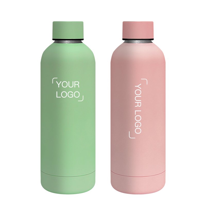 Customize white water bottle flasks vacuum water bottles with custom logo eco friendly
