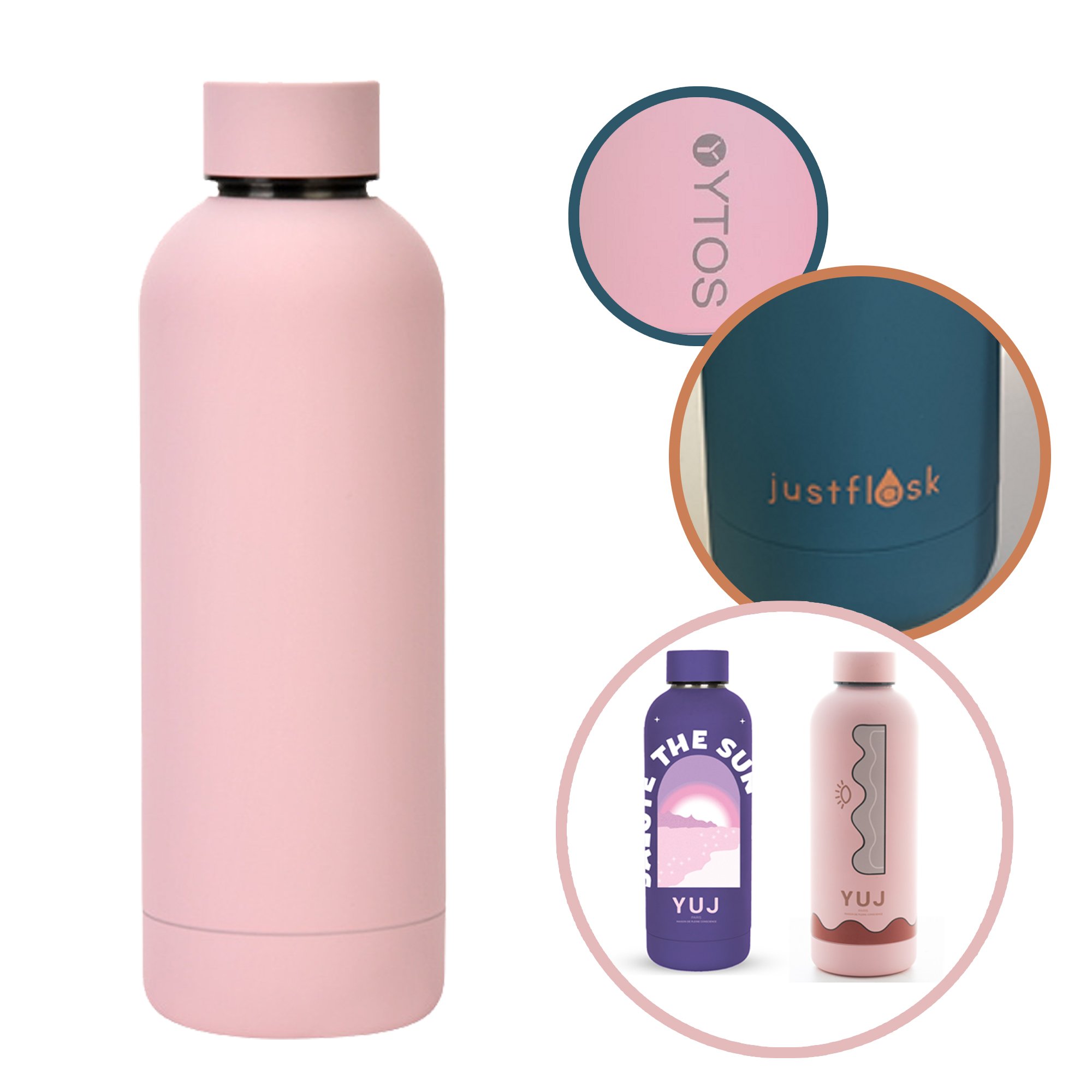 Customize white water bottle flasks vacuum water bottles with custom logo eco friendly