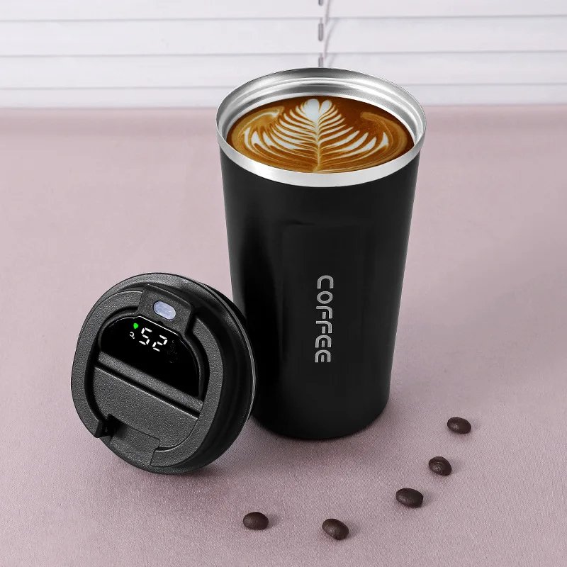 Wholesale Smart coffee mugs 380ml 510ml Double Wall Vacuum Insulated Travel Stainless Steel Smart coffee mug tumbler for coffee