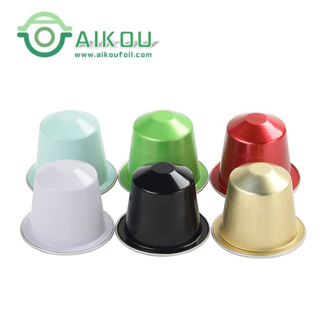 coffee capsule printed lid disposable heat sealing aluminum foil empty coffee capsule foil tea infuser cup